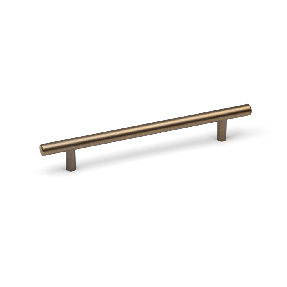 (160Mm Handle) Antique Brushed Dark Brass Slimline T-Bar Cabinet Handle 5060796708936