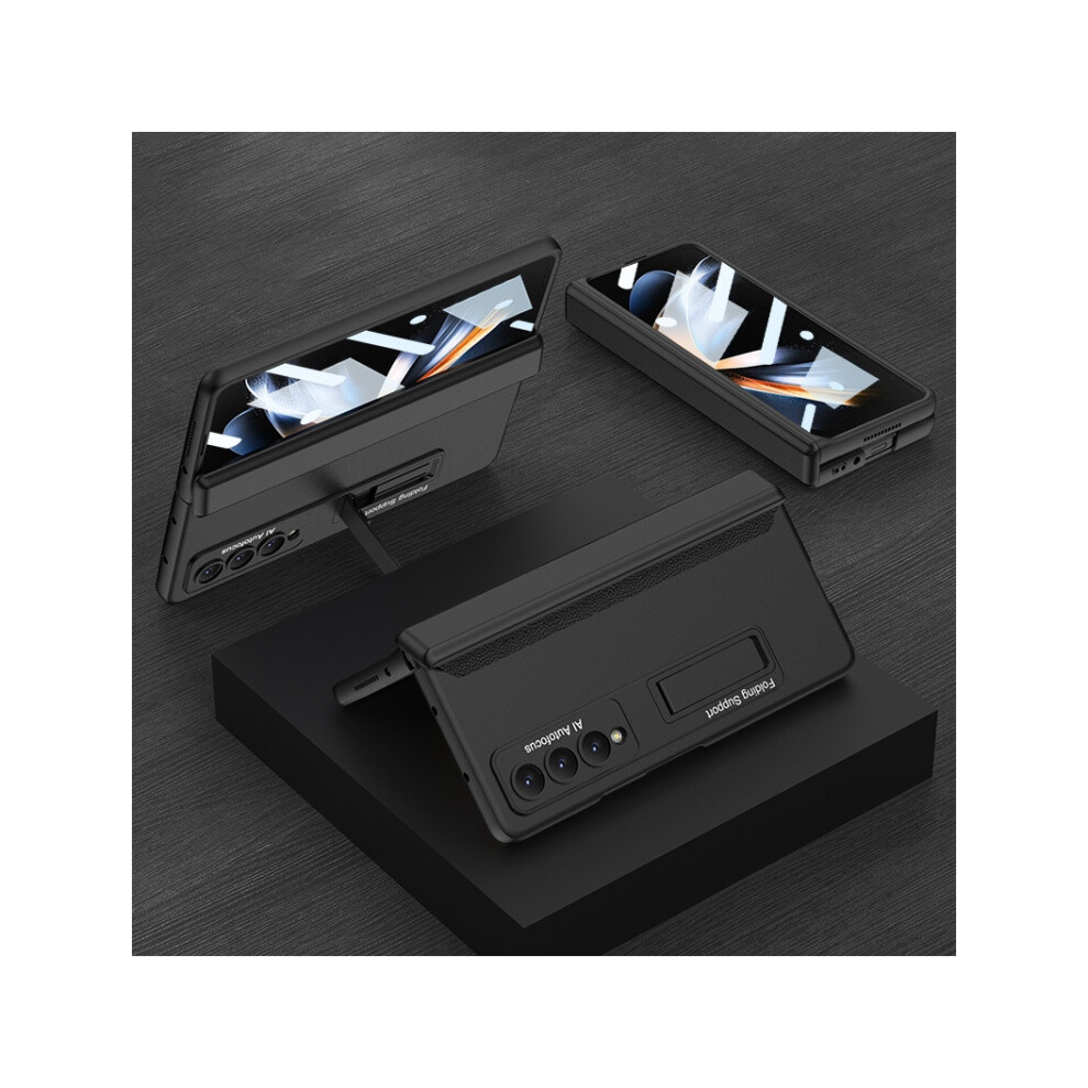 Gkk Integrated Magnetic Hinge Folding Phone Case Compatible Gift Samsung Galaxy Z Fold4 (Cool ): Black 8323175319305