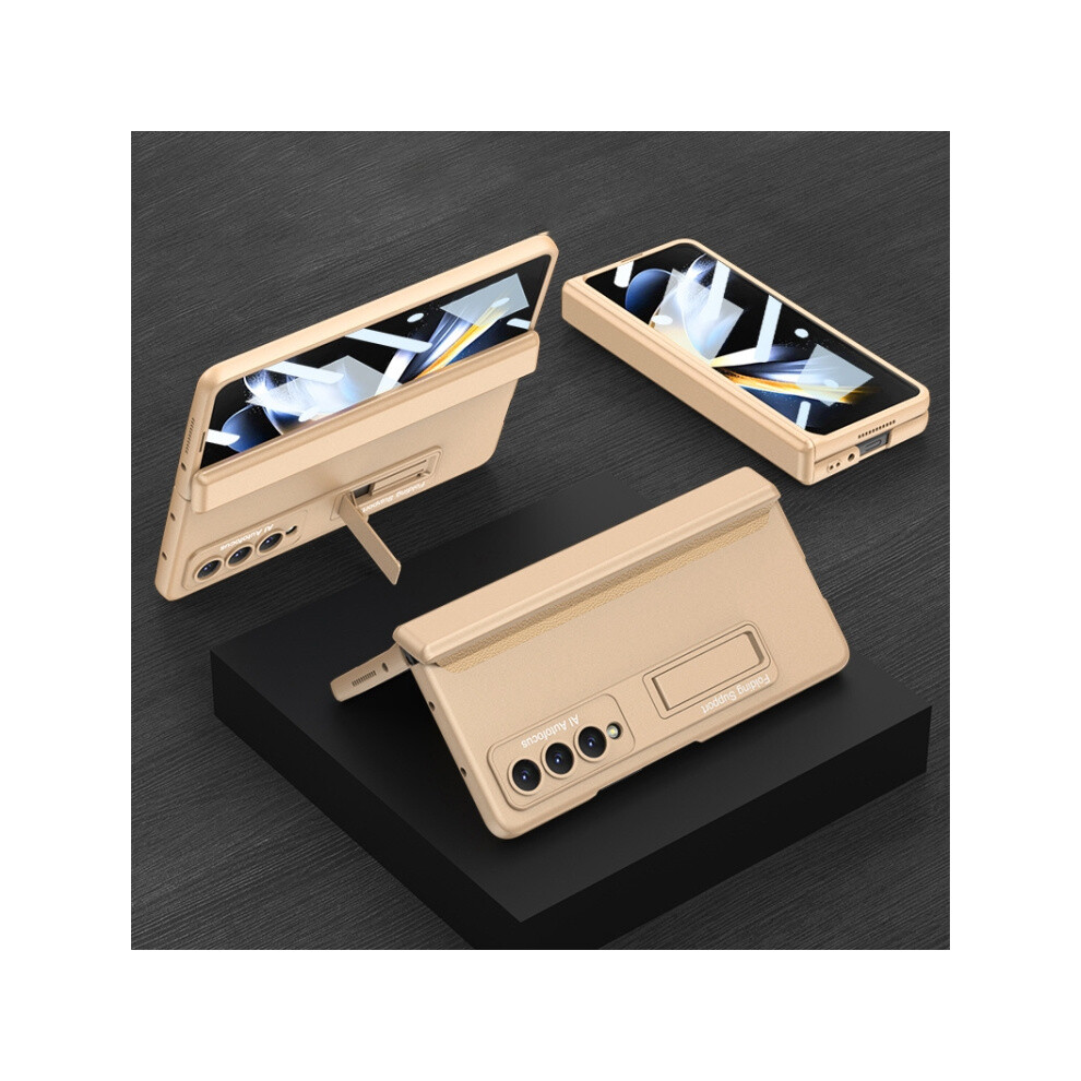 Gkk Integrated Magnetic Hinge Folding Phone Case Compatible Gift Samsung Galaxy Z Fold4 (Champagne ):Champagne Gold 8323175319343