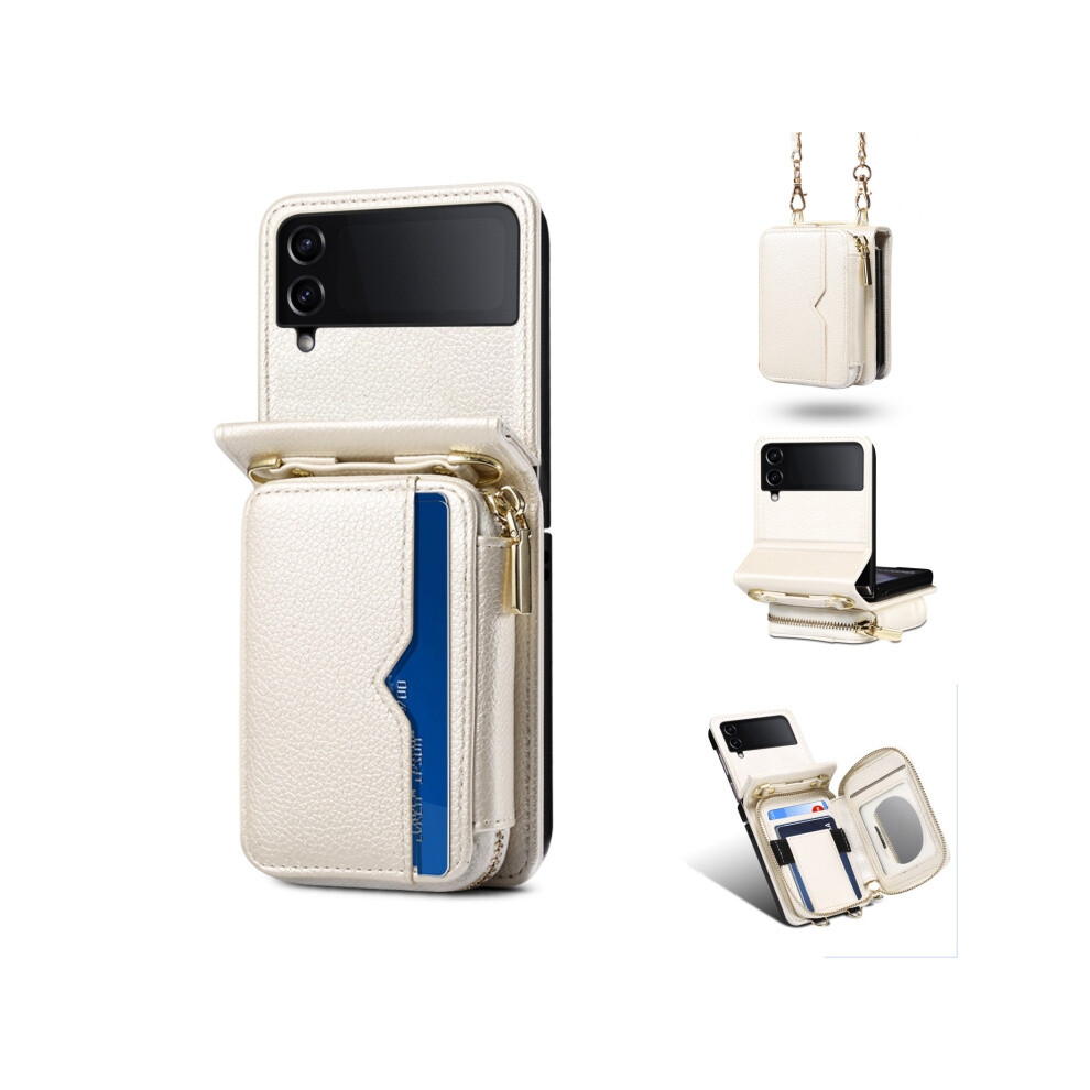 Compatible Gift Samsung Galaxy Z Flip4 Starry Sky Foldable Phone Case With Long Lanyard (White):For Samsung Galaxy Z Flip4 White 3042090298995