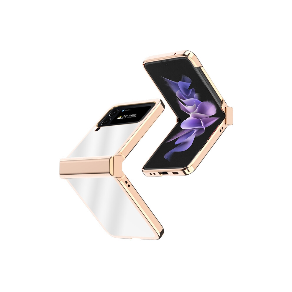 Electroplated Hinge Mirror Phone Case Compatible Gift Samsung Galaxy Z Flip4 (Rose ):For Samsung Galaxy Z Flip4 Gold 3042090299084