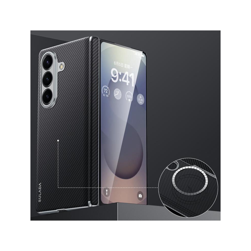 Sulada Gentleman Series 600D Kevlar Textured Pc Shockproof Phone Case Compatible Gift Samsung Galaxy Z Fold7 5G (Black):For Samsung Galaxy Z Fold7 5G Black 3042090299145
