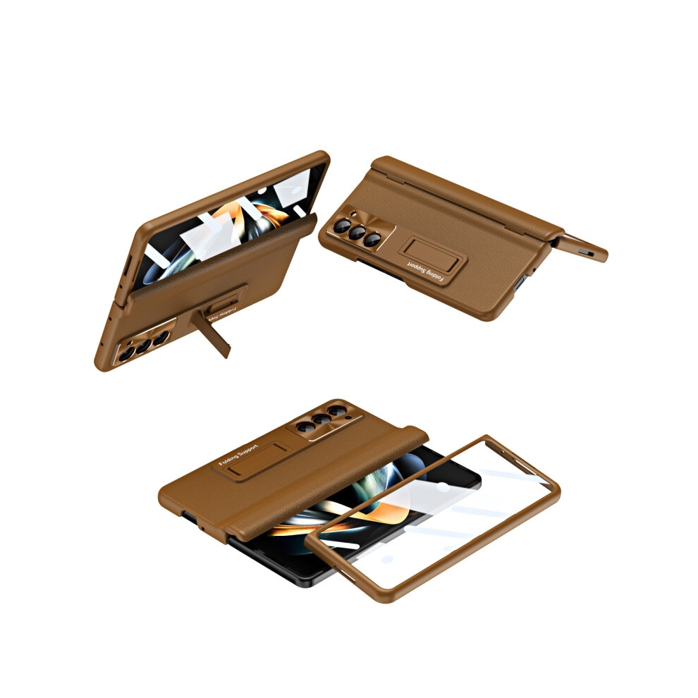 Integrated Hinge Full-Coverage Folding Phone Case Compatible Gift Samsung Galaxy Z Fold5 5G (Coffee Color):For Samsung Galaxy Z Fold5 5G Brown 5207287341252