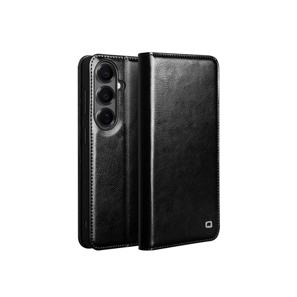 Compatible Gift Samsung Galaxy S26+ 5G Qialino Genuine Leather Phone Case(Black):For Samsung Galaxy S26+ 5G Black 3035171376361