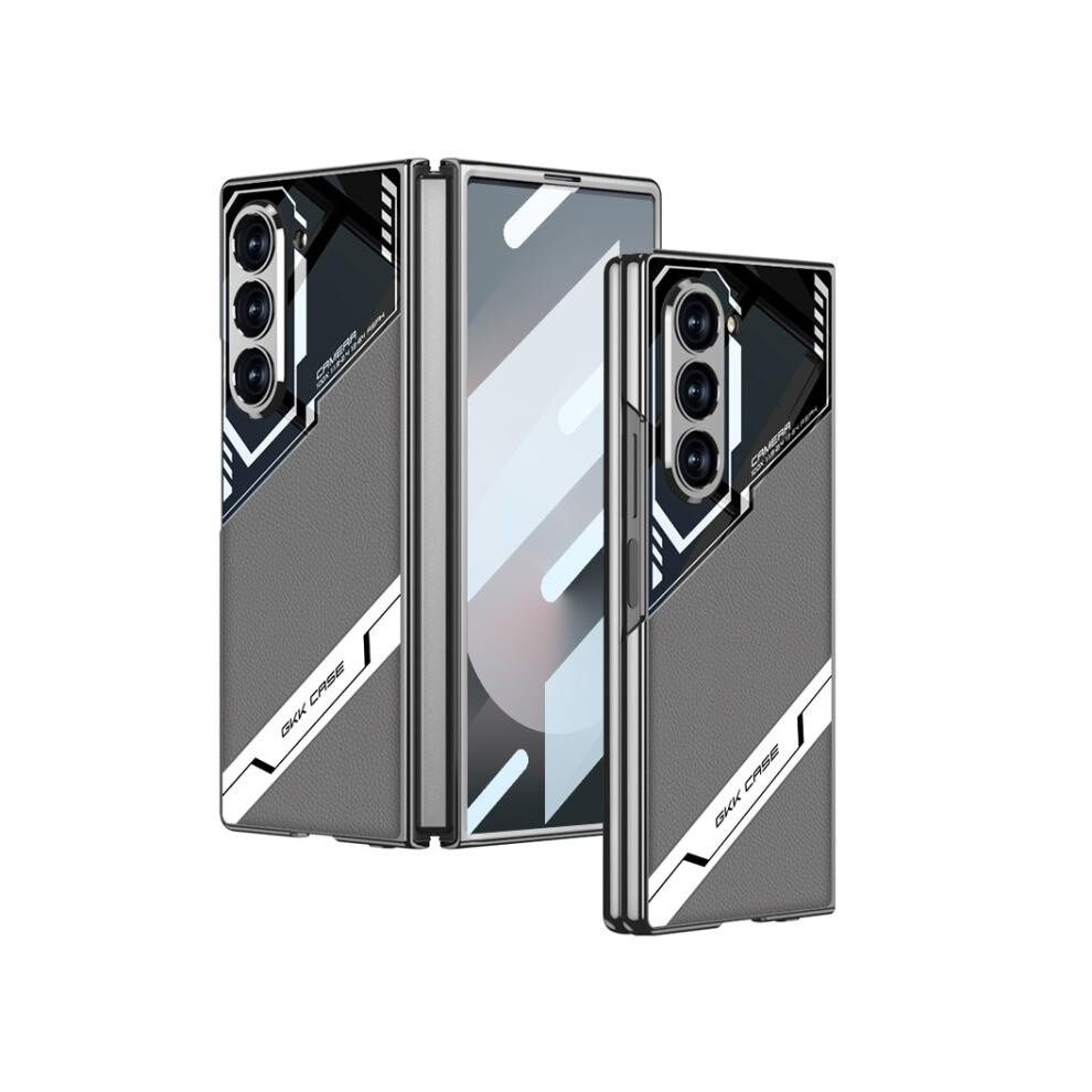 Gkk Integrated Gaming Leather Phone Case Compatible Gift Samsung Galaxy Z Fold6 (Cool Mountain ):For Samsung Galaxy Z Fold6 Gray 3035171376514