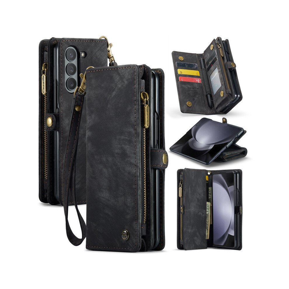 Caseme 008 Multi-Functional Zipper Wallet/Phone Case Compatible Gift Samsung Galaxy Z Fold5 (Black):For Samsung Galaxy Z Fold5 Black 8291303215020