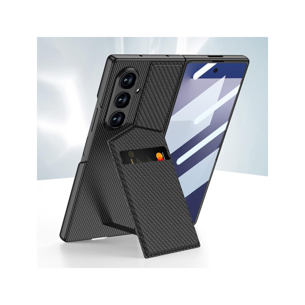 Compatible Gift Samsung Galaxy Z Fold7 5G Gkk Integrated Rotor Bracket Recessed Card Bag Phone Case(Carbon Fiber Texture):For Samsung Galaxy Z Fold7 7806423135939