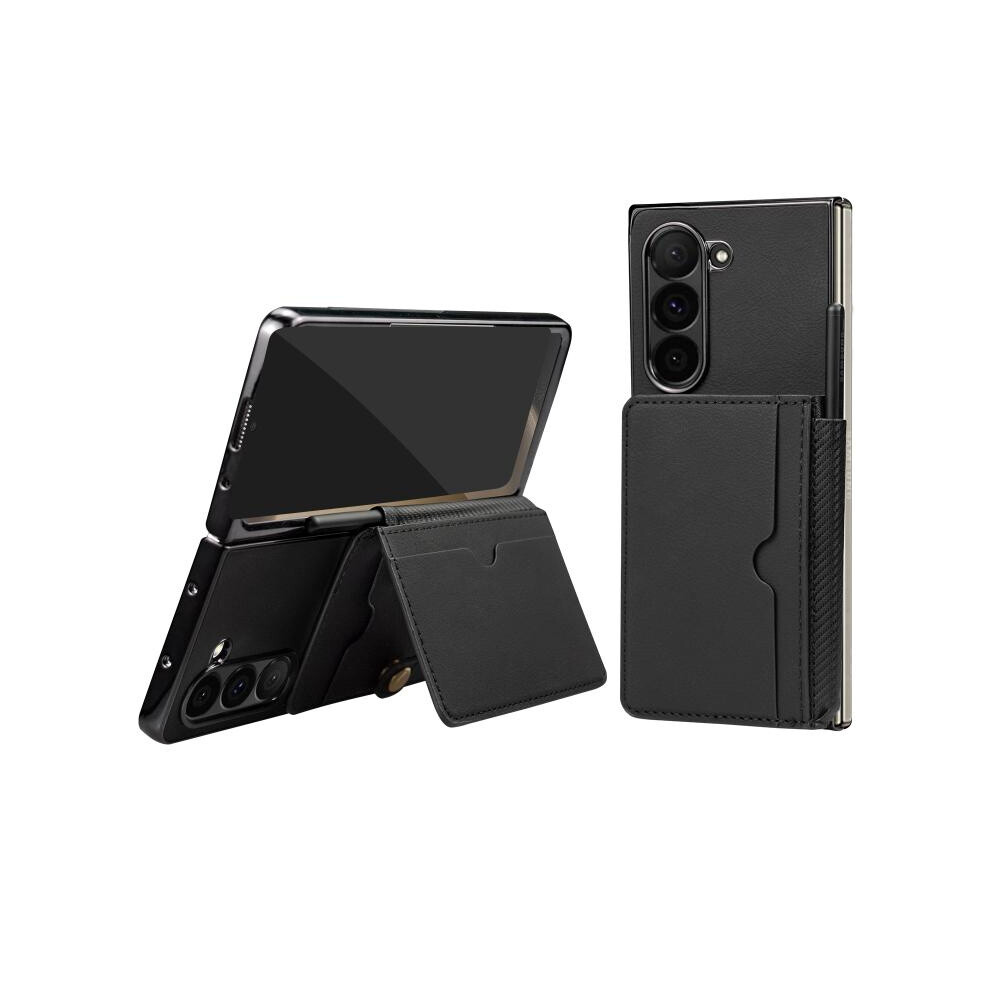 Vietao Loletta Series Integrated Case And Screen Protector With Multi-Card Slot And Stand Compatible Gift Samsung Galaxy Z Fold6 (Black):For Samsung Black 3246986242707