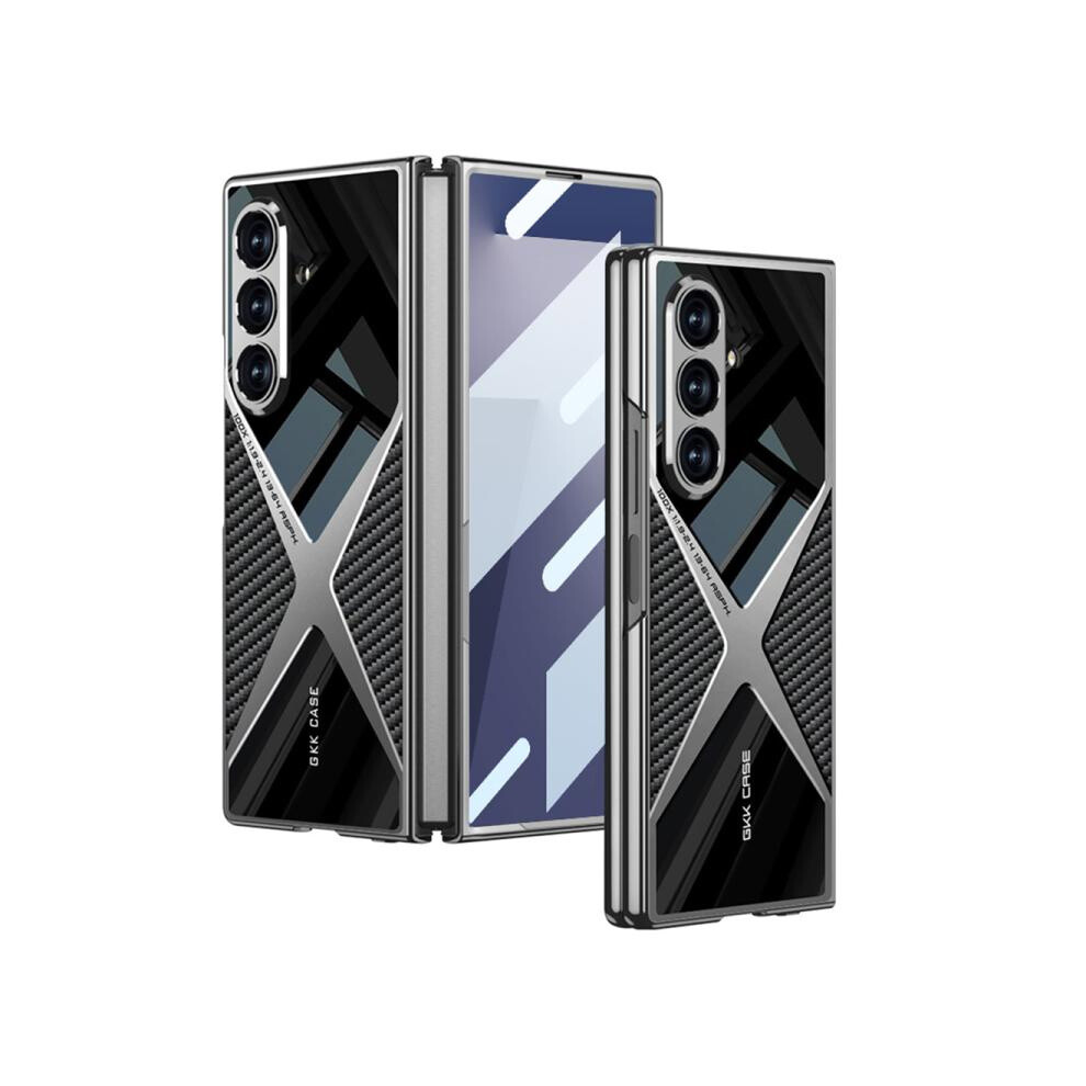 Compatible Gift Samsung Galaxy Z Fold7 5G Gkk Integrated Leather Electroplating Supersonic Speed Shockproof Phone Case(Carbon Fiber):For Samsung Gala 4183600162067