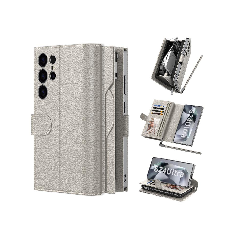 Gkk Electroplated Flip Phone Case/Luggage Compatible Gift Samsung Galaxy S24 Ultra 5G (Titanium ):For Samsung Galaxy S24 Ultra 5G Gray 3246986242745