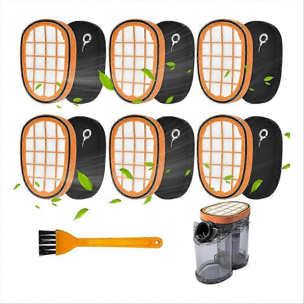 Pack Of 6 Filters For Speedpro Max Aqua Battery Vacuum Cleaner Fc6723/01 Fc6901-Fc6904 Fc6812 Fc681 Szrh211317 6900003267117