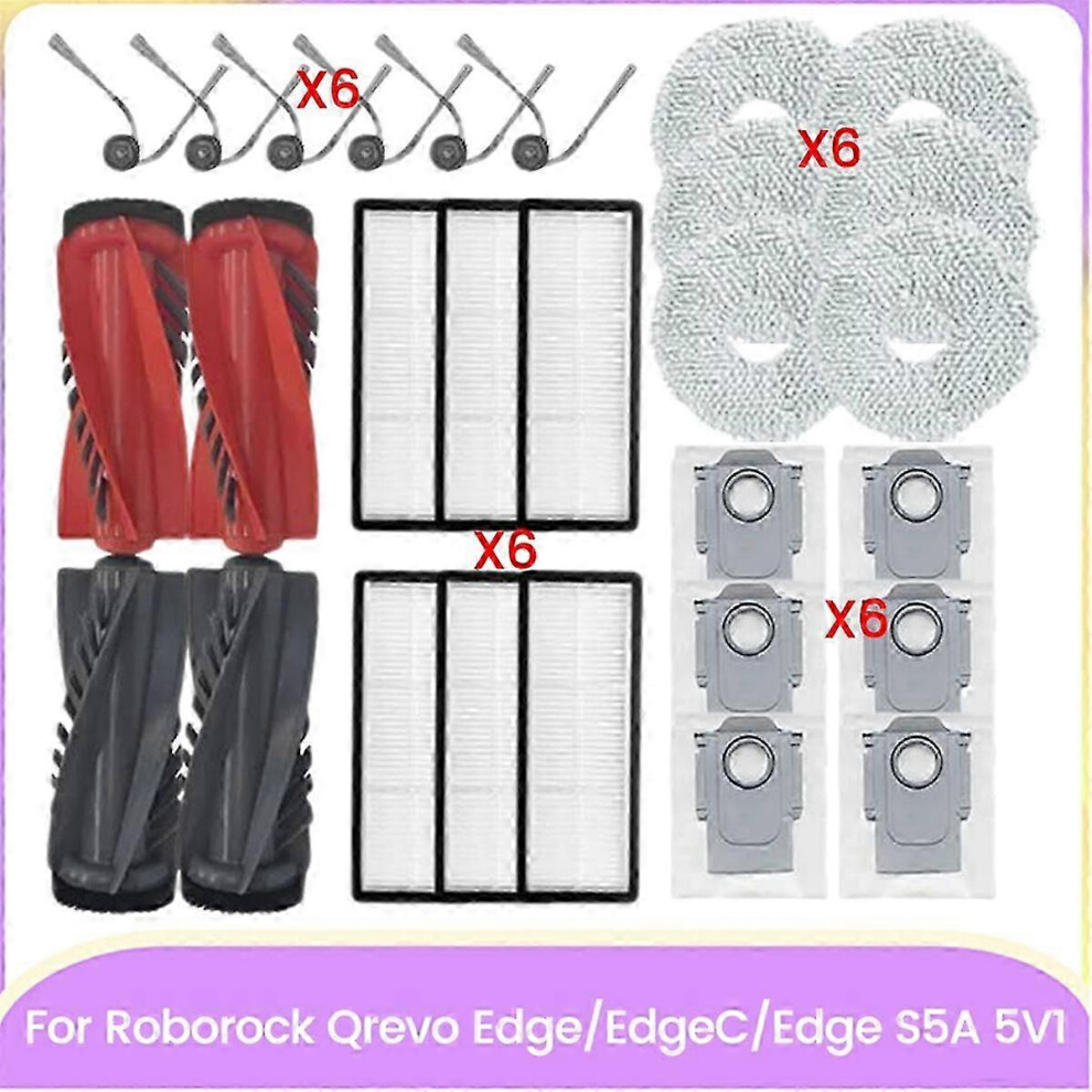 For Roborock Qrevo Edge/Edgec/Edge S5a 5V1 Main Side Brush Hepa Filter Dust Bag Mop Cloth Replacemen Edition 06261527 6900003269197