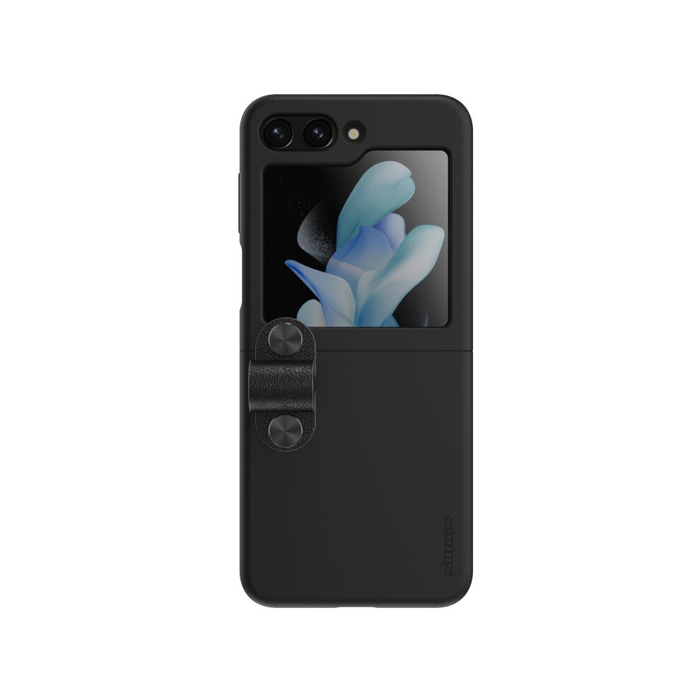 Compatible Gift Samsung Galaxy Z Flip5 Nillkin Skin Feel Liquid Silicone Phone Case With Finger Strap(Black):For Samsung Galaxy Z Flip5 Black 4194760300879