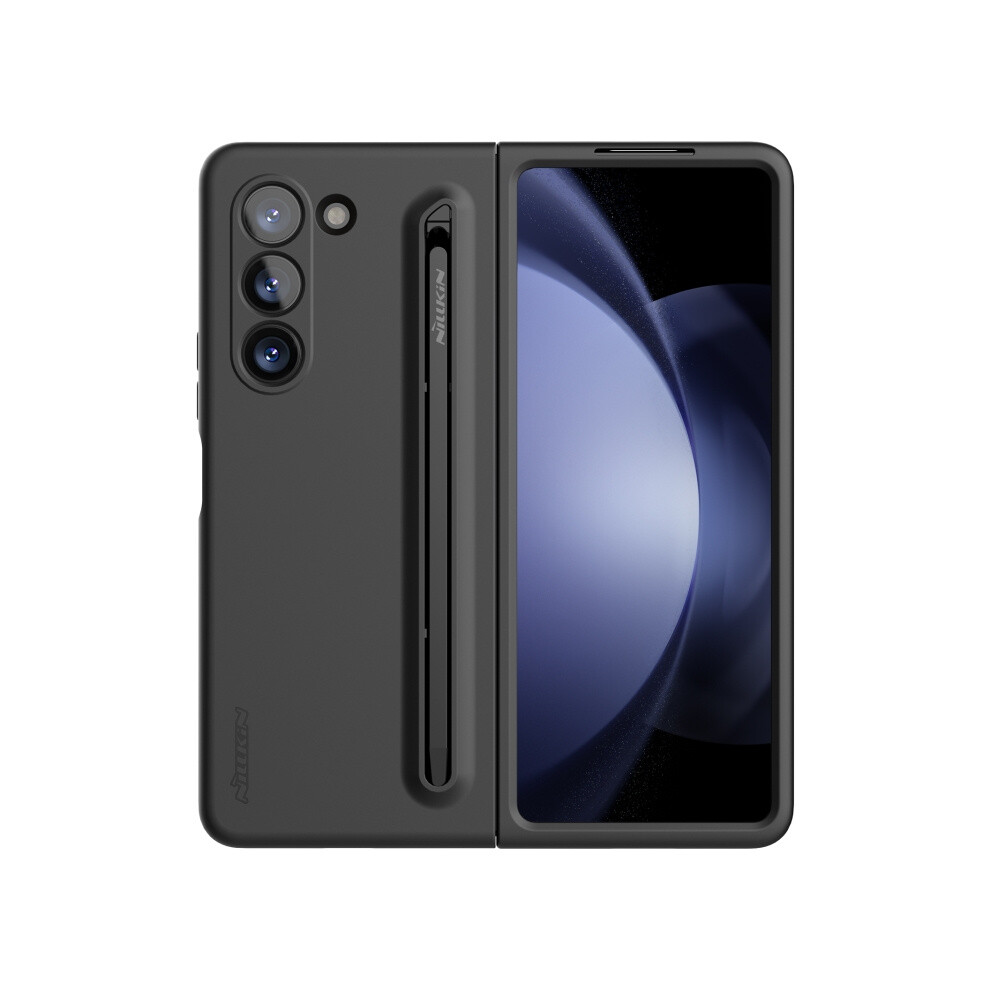 Nillkin-Feel Fold Pc+ Liquid Silicone Protective Case Compatible Gift Samsung Galaxy Z Fold5 (Pen Version) (Black):For Samsung Galaxy Z Fold5 Black 5908487390865