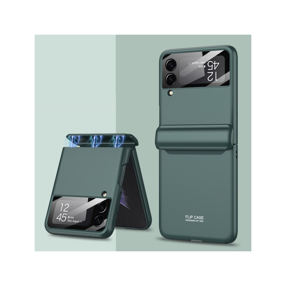 Gkk Magnetic Folding Full Coverage Phone Case Compatible Gift Samsung Galaxy Z Flip4 (Green): Green 4194760300749