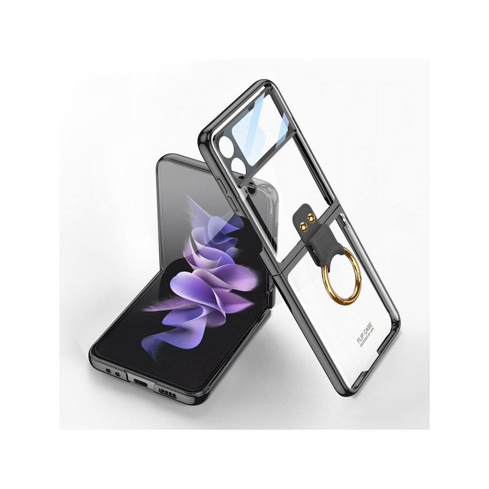 Gkk Integrated Phantom Ring Electroplated Phone Case Compatible Gift Samsung Galaxy Z Flip4 (Black):For Samsung Galaxy Z Flip4 Black 4194760300664