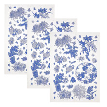 3Pcs Durable Floral Ceramic Water Slide Decals for Pottery Decoration