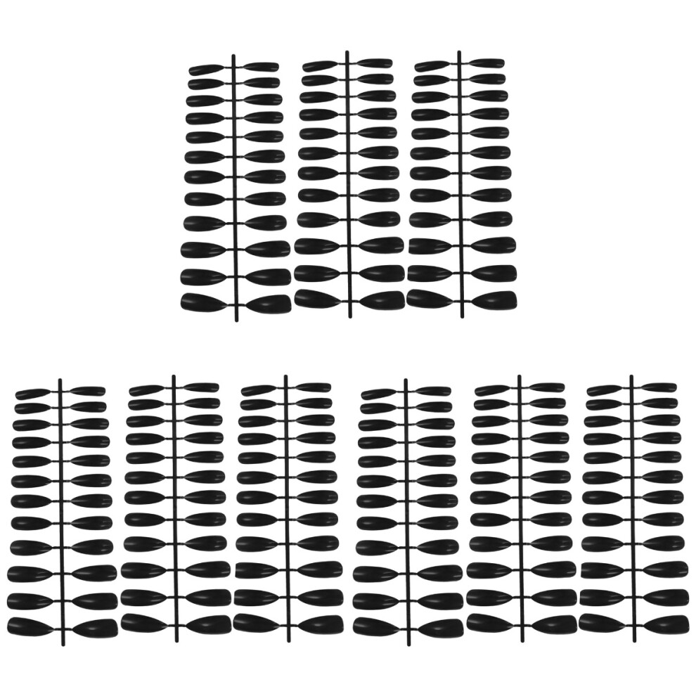 Aboofan Black 216Pcs Long False Nails For Women Fake Nail Art Salon Durable
