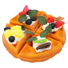 1Set PU Multi Color Realistic Waffle Toy with Fruit for Photo Decor