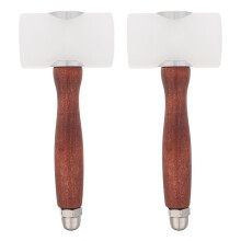 2Pcs Brown Nylon Mallet with Wooden Handle for Precise Carving