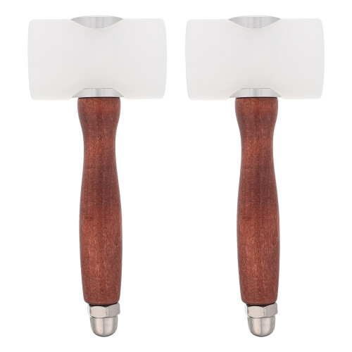 2Pcs Brown Nylon Mallet with Wooden Handle for Precise Carving