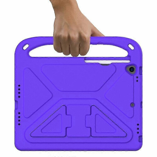 Handle Portable Eva Shock-proof Case with Triangular Stand for For Ipad 10.2 2021 / 2020 / 2019 (Purple) 2