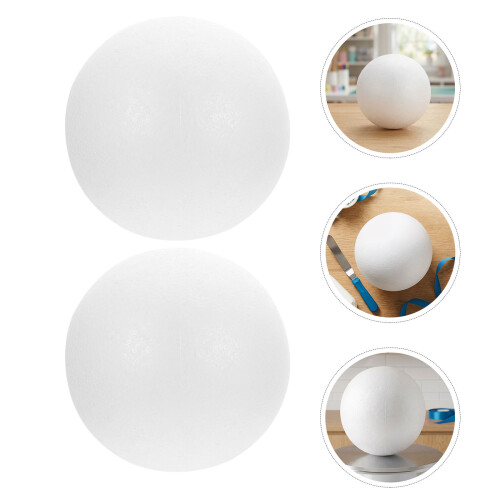 2Pcs White Polystyrene Round Foam Balls for DIY Cake Decorating Models 1