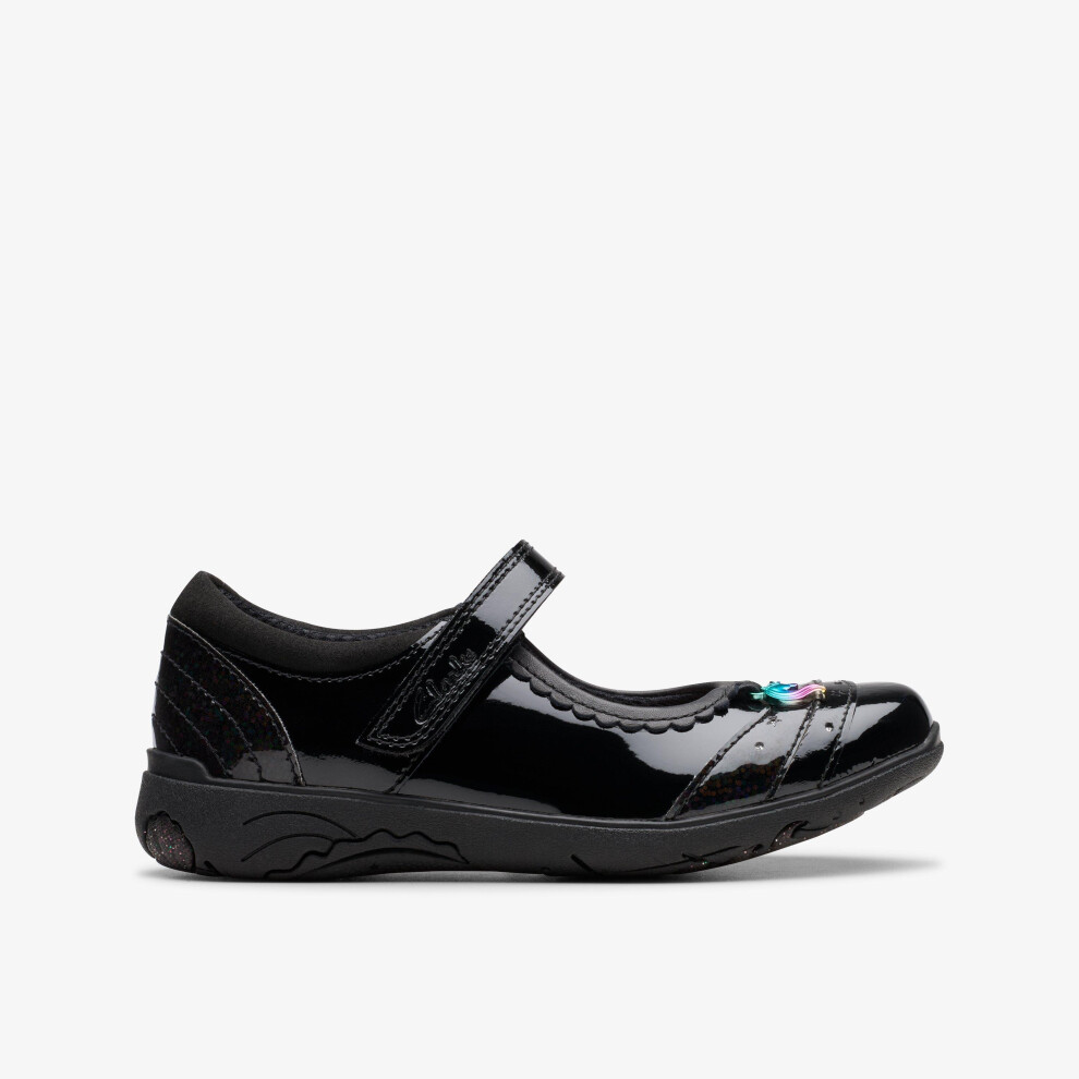Clarks (Fit Type[Shoes], Shoe Size) Relda Spark Kid Patent Black