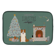 Carolines Collection Ck7682ddm Red And White Border Collie Chrtmas Ren Ren Cai D