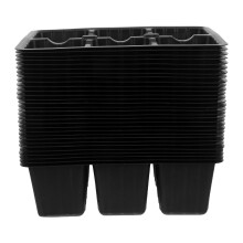 30Pcs Black Plastic Trays with Drainage Holes for Gardening