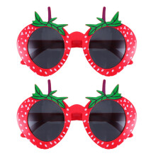 2Pièces Lunettes Fraise ABS Rouge Accessoires Déguisement