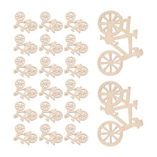 20Pcs Blank Wooden Bike Shape Cutouts Beige for Crafting & Home Decor