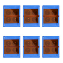 6St Compacte Plastic Dental Mengtray Met 4 Vakken En Lichtbescherming