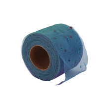 Tulle à paillettes pentagramme bleu 6 cm x 25 yards 1 vol