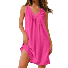 Women's sleeveless lightweight cross-back pleated-Glitter L