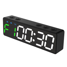 Dense Transportable Interval Clock Clear-Black frame green an