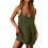 Spaghetti Strap Button Front Loose Fit Mini Dress-Army Green S 1