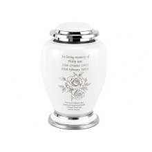 Adult Ashes Cremation Urn for Adult Human with Roses Engraving
