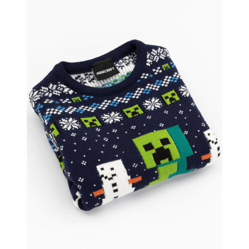 Minecraft Minecraft Christmas Jumper (Boys Blue) 2