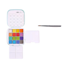 16 Color Watercolor Paint Palette Case With Paint-Macaron color