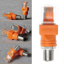 F Female To Rj45 Male Coaxial Barrel Coupler Adapter Rj45 To Rf Connector Converter