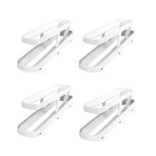 4Pcs Egg Holder for Refrigerator, Rolling Egg Storage Container Egg Rack Space-Saving Egg Dispenser for Fridge Home