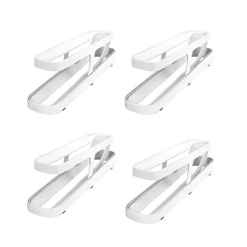 4Pcs Egg Holder for Refrigerator, Rolling Egg Storage Container Egg Rack Space-Saving Egg Dispenser for Fridge Home