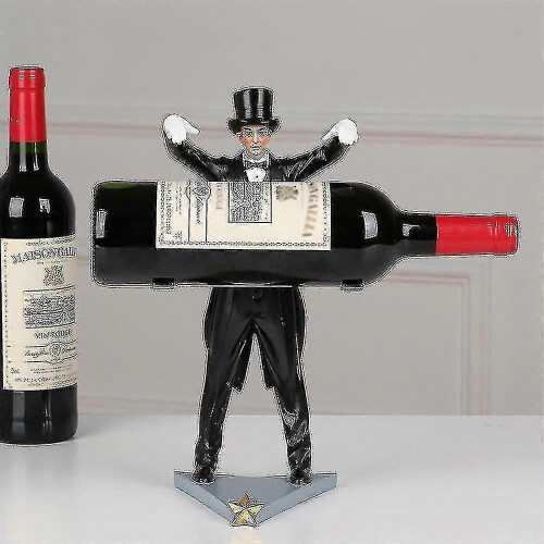 Creative Home Decor Magic Wine Rack Magician Statue Wine Rack Table Decor Handmade