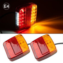 Set of 2 LED Trailer Lights with Red and Yellow Wires for Truck Turn Signals - XUKEY