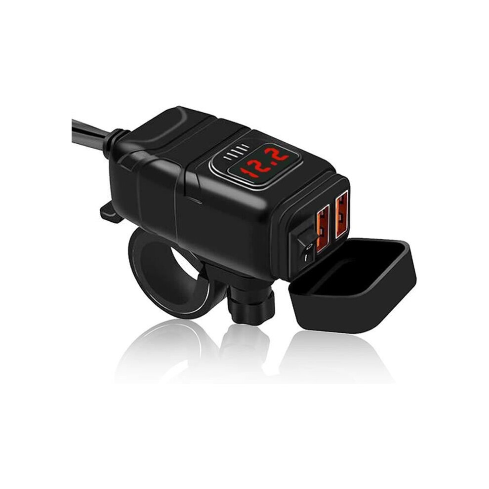 Motorcycle Usb Plug, Qc3.0 Motorcycle Usb Phone Charger Sae To Usb Adapter With Ip65 Waterproof Voltmeter And Charging Protection 8362350246111