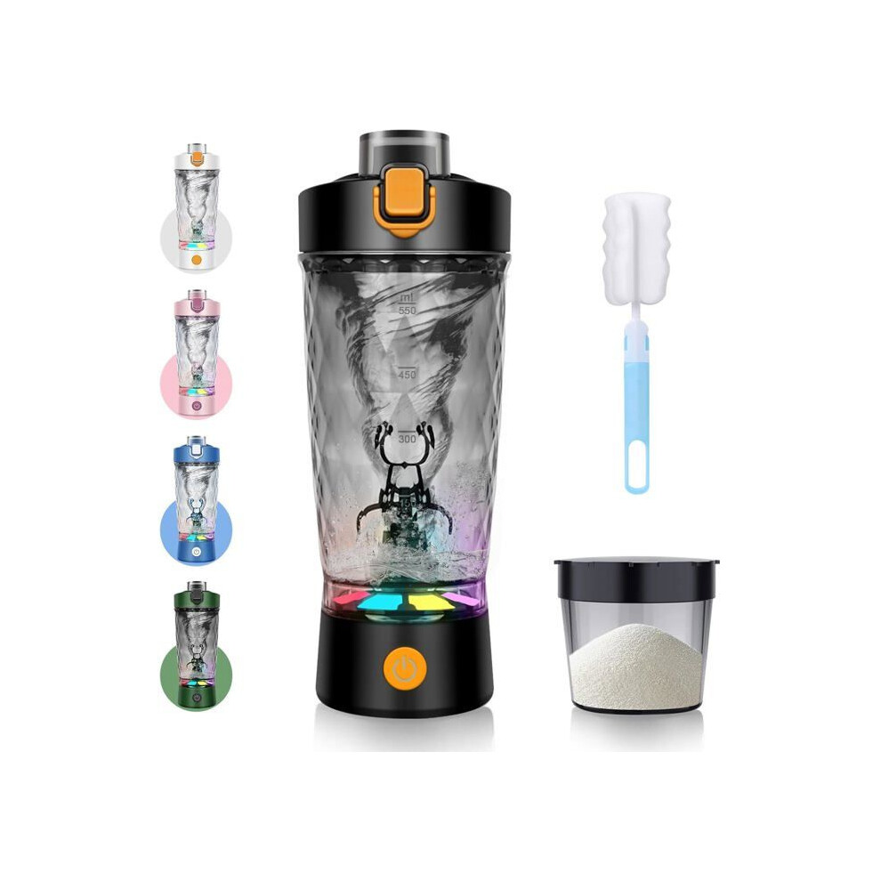 Fitness Shaker - Shake Cup - Electric Shaker Cup - Electric Protein Shaker with Powder Compartment - 650 ml - For Powders - Black