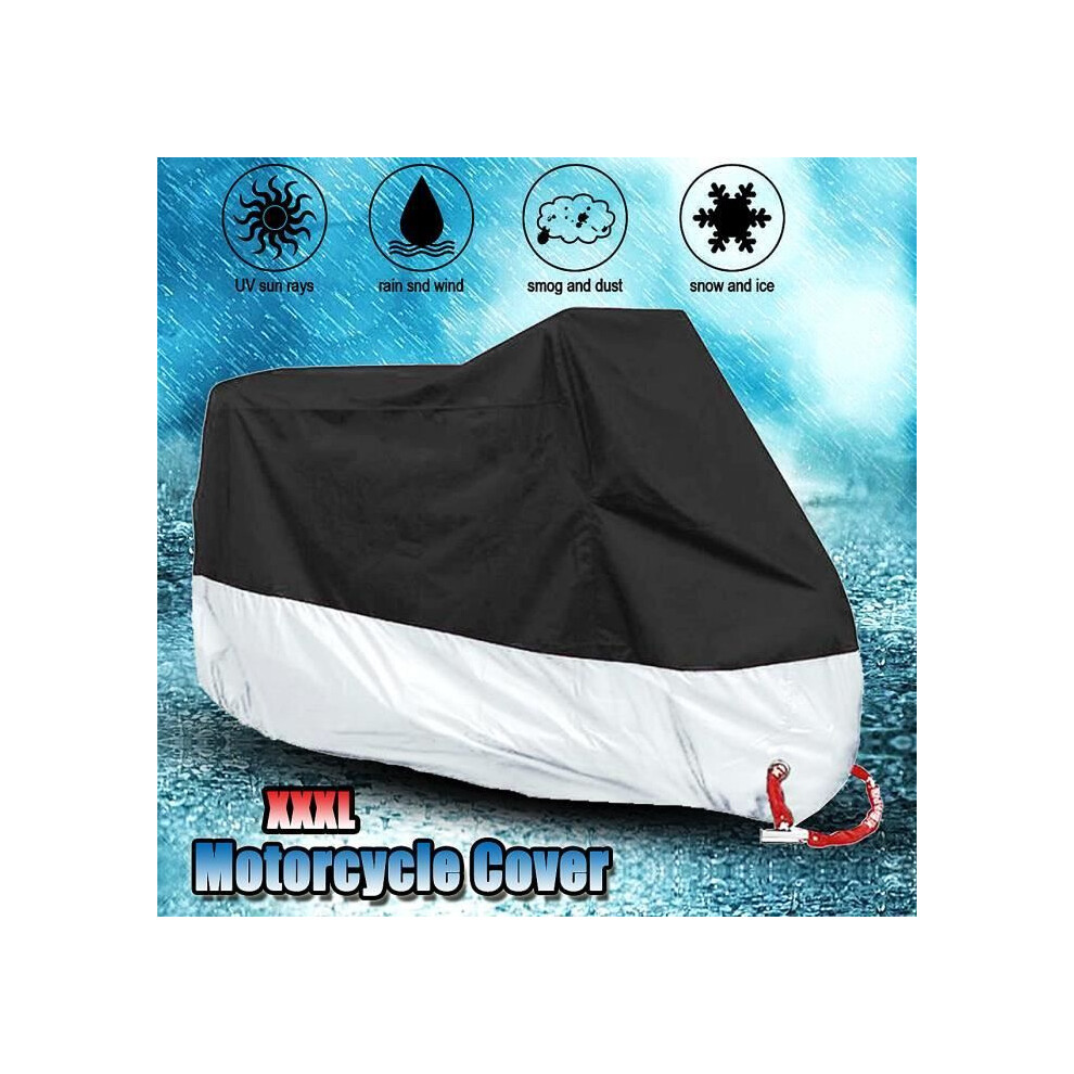 T4w 1X Motorcycle Protective Cover Xxxl 295X110x140cm Black/Silver 301337115253