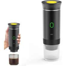 PRUMYA 3-in-1 Portable Coffee Machine 12V - Senseo Pods & Ground Coffee, 60ml Water Tank, USB-C