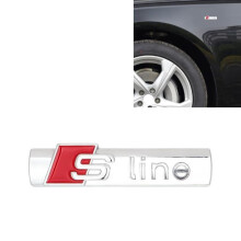 SENZEAL S LINE Emblème Logo Voiture pour Audi Sticker 3D Insigne Métal Marque Autocollant Auto Décoration Universelle